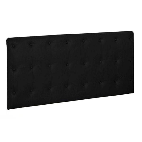 Imagem de Painel Cabeceira De Casal King 190cm Para Cama Box Toskana Napa Preto - DS Estofados