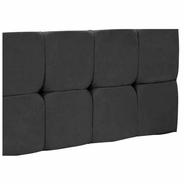 Imagem de Painel Cabeceira De Casal Super King 195cm Para Cama Box Nina Suede Preto - DS Móveis