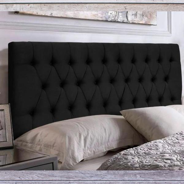 Imagem de Painel Cabeceira Dubai para cama box-1,20 Mt-Suede Preto