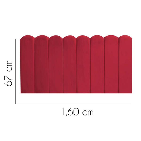 Imagem de Painel Cabeceira Estofada Dallas 160cm Queen Size Para Cama Box Quarto Suede Vermelho - Ahazzo Móveis