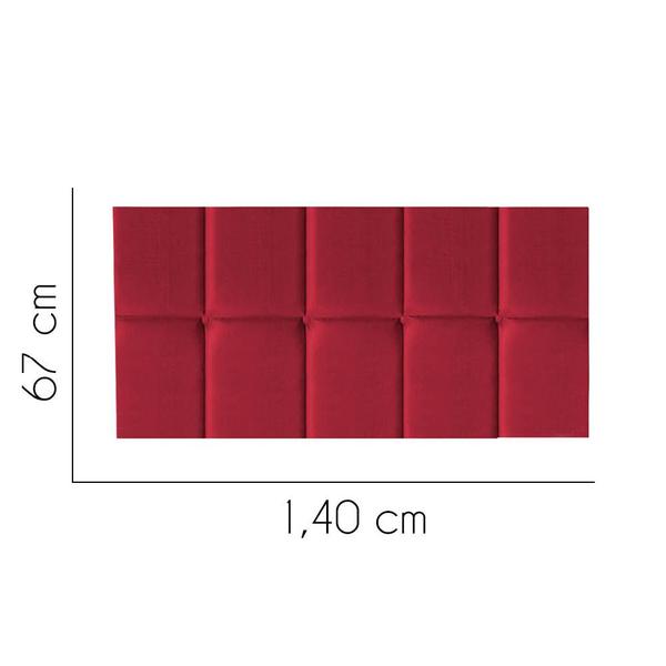 Imagem de Painel Cabeceira Estofada Turquia 140cm Casal Padrão Para Cama Box Quarto Sintético Vermelho - Ahazzo Móveis