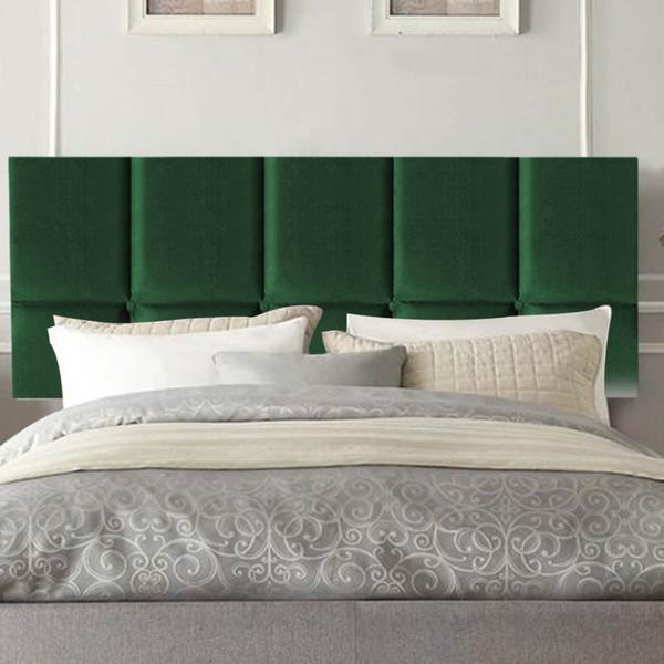 Imagem de Painel Cabeceira Estofada Turquia 160cm Queen Size Para Cama Box Quarto Suede Verde - Ahazzo Móveis