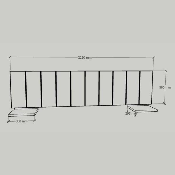 Imagem de Painel Cabeceira Modulo Estofada Bancada Cama Casal 2,25m