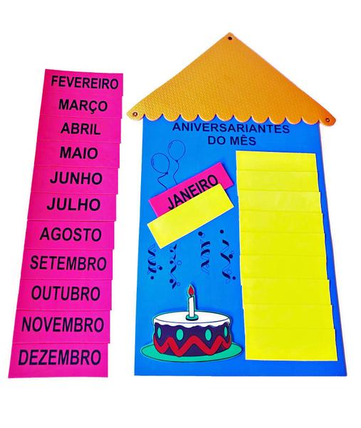 Imagem de Painel Calendário E Aniversariante Do Mês  Em Eva