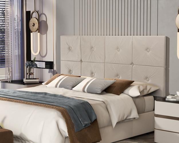 Imagem de Painel Cama Box Botão Queen 1,60 Elegance Cor Bege/Areia