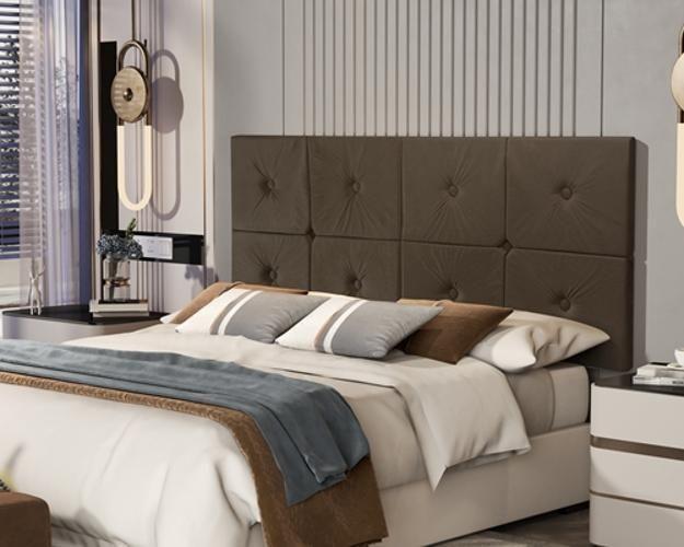 Imagem de Painel Cama Box Botão Queen 1,60 Elegance Cor Marrom Comprar