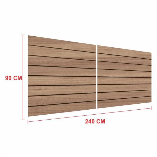 Imagem de Painel canaletado 18mm amadeirado escuro altura 90 cm comp 240 cm