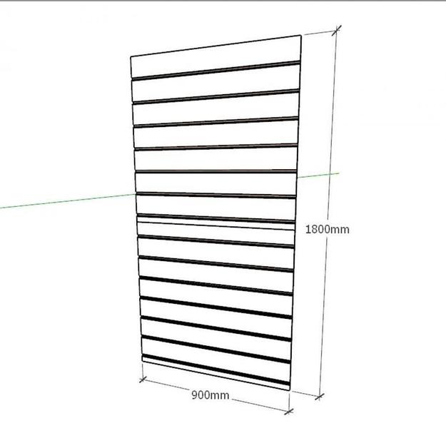 Imagem de Painel canaletado 18mm Preto Texturizado altura 180 cm comp 90 cm