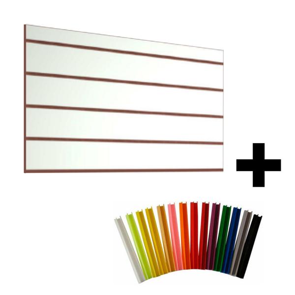 Imagem de Painel Canaletado 90x60 branco 18mm com canaletas de pvc Branco