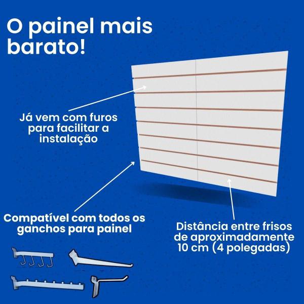 Imagem de Painel canaletado canelado moveis loja branca 60x180