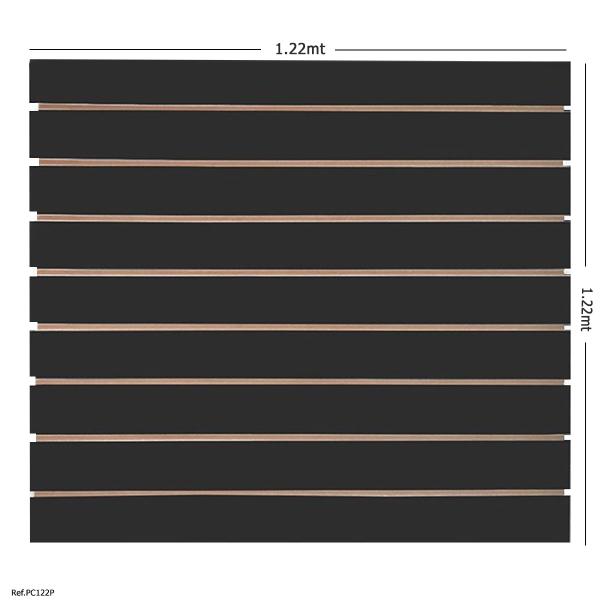 Imagem de Painel Canaletado Preto - 1,22 x 1,22 + Canaletas Laranjas