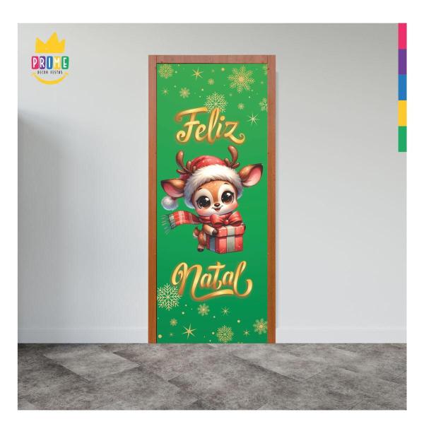 Imagem de Painel Capa De Porta Natal 3D Em Tecido 0,85M X 2,10M