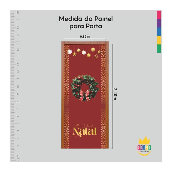 Imagem de Painel Capa De Porta Natal 3D Em Tecido 0,85M X 2,10M