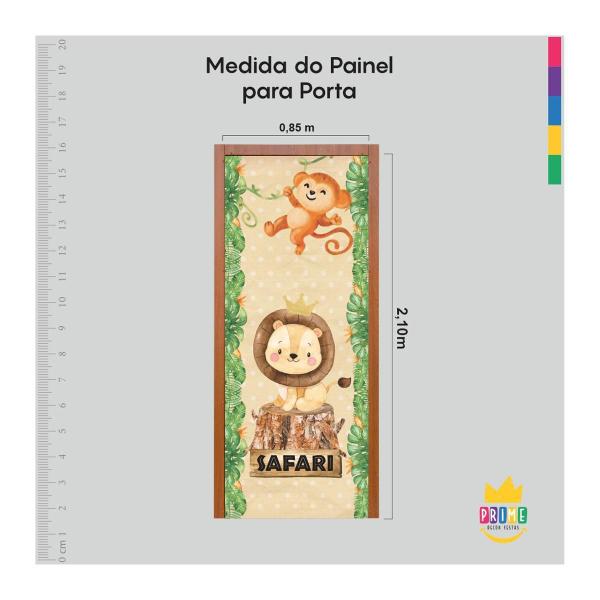 Imagem de Painel Capa De Porta Safari 3D Em Tecido 0,85M X 2,10M