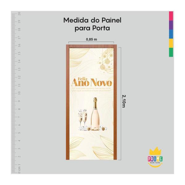 Imagem de Painel Capa Porta Ano Novo Reveillon 3D Em Tecido 0,85M X