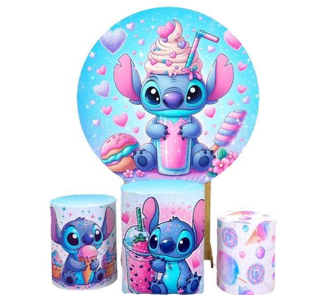 Imagem de Painel + Cilindro Festa infantil 2024 - Stich Ice cream 