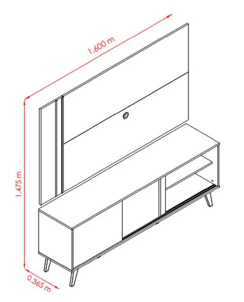 Imagem de Painel com Bancada para TVs de até 60 polegadas Cronos Cinamomo Off White  Madetec