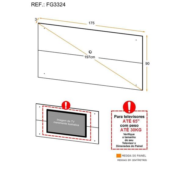 Imagem de Painel com Suporte para TV até 65" Multimóveis Amsterdã FG3324 Preto