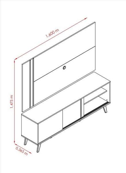 Imagem de Painel Cronos para TV de até 65 polegadas - Cumaru / Opala - Madetec