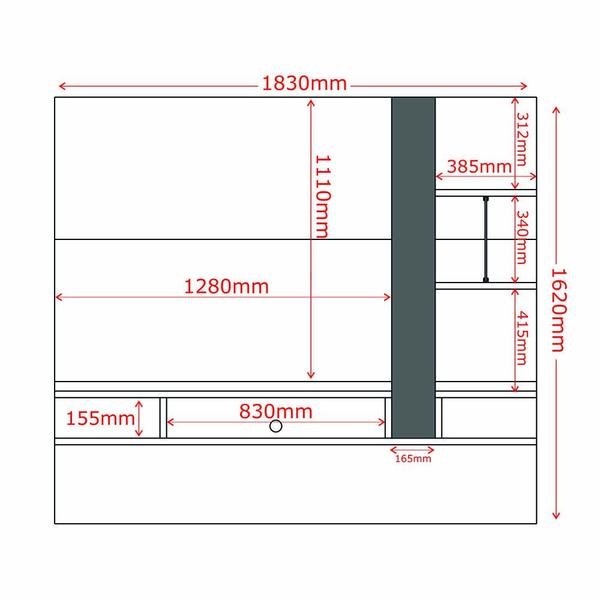 Imagem de Painel Cross Noce/Off White para TV até 50 Polegadas e Prateleiras - Lukaliam