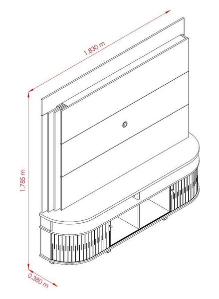 Imagem de Painel Daytona Ripado para TV até 65 polegadas - Cinamomo/Off White - Madetec