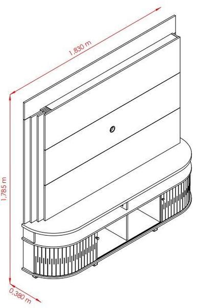 Imagem de Painel Daytona Ripado para TV até 65 polegadas - Cumaru / Opala - Madetec