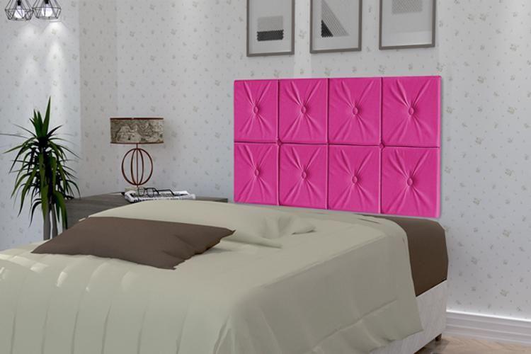 Imagem de Painel De Cama Box Botão Solteiro 0,90 Elegance Cor Pink