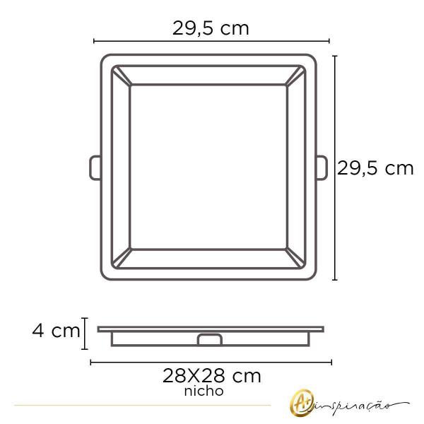 Imagem de Painel De Embutir Led Recuado Branco 29,5X29,5 Quadrado 24W