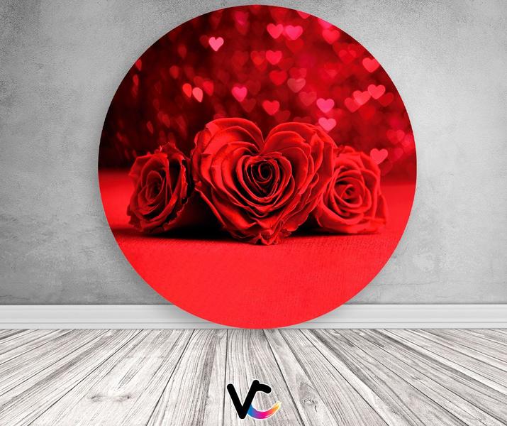Painel De Festa Redondo 1,50x1,50 - Dia dos Namorados Rosa Coração Vermelho 024 - Via Cores Imagem de Painel De Festa Redondo 1,50x1,50 - Dia dos Namorados Rosa Coração Vermelho 024