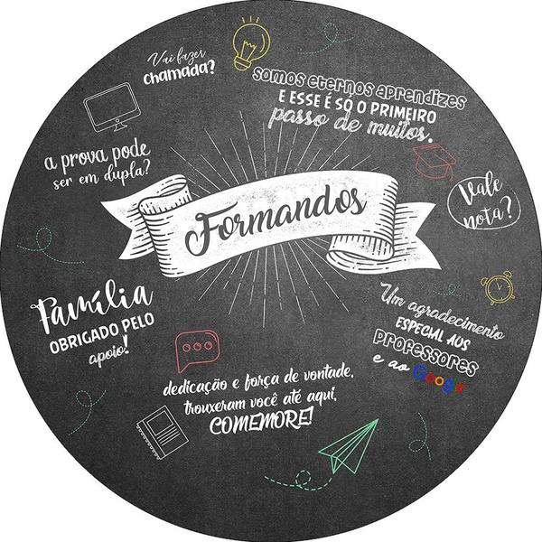 Imagem de Painel De Festa Redondo 1,50x1,50 - Formatura Chalkboard 003