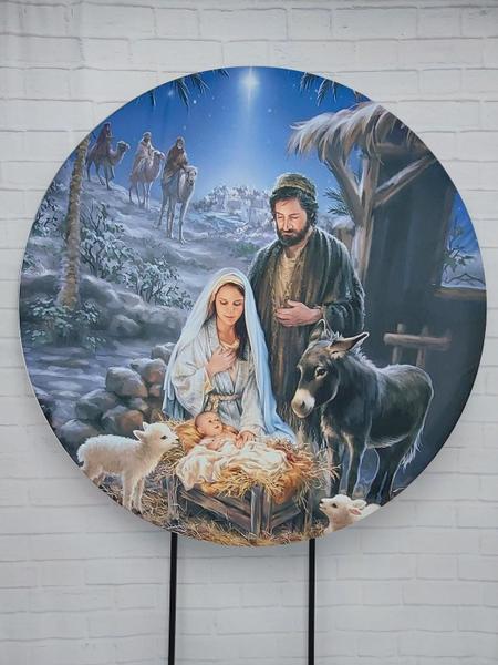 Imagem de Painel De Festa Redondo 1,50x1,50 - Noite de Natal Sagrada Família 035