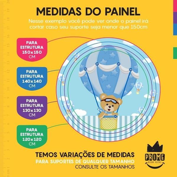 Imagem de Painel De Festa Redondo Sublimado 3D Em Tecido 1,50M X 1,50M