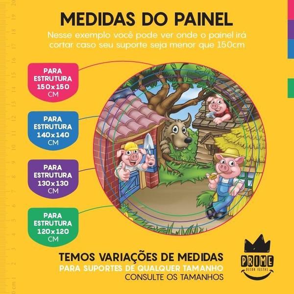 Imagem de Painel De Festa Redondo Sublimado 3D Em Tecido 1,50M X 1,50M