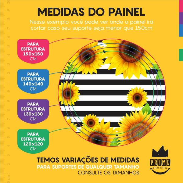 Imagem de Painel De Festa Redondo Sublimado 3D Em Tecido 1,50M X 1,50M