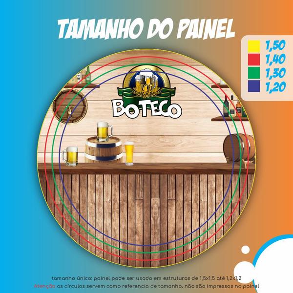 Imagem de Painel de Festa Redondo Tecido Sublimado 3D Boteco