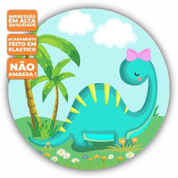 Imagem de Painel de Festa Redondo Tecido Sublimado 3D Dinossauros Baby