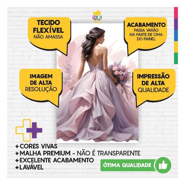 Painel De Festa Retangular 15 Anos 3D Casadinho 1,50M X 2,20 - Prime Decor Festas Imagem de Painel De Festa Retangular 15 Anos 3D Casadinho 1,50M X 2,20