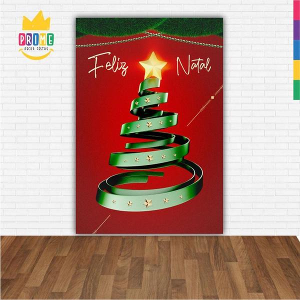 Imagem de Painel De Festa Retangular 3D Natal Casadinho 1,50M X 2,20