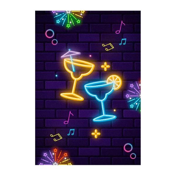 Imagem de Painel De Festa Retangular 3D Neon Casadinho 1,50M X 2,20