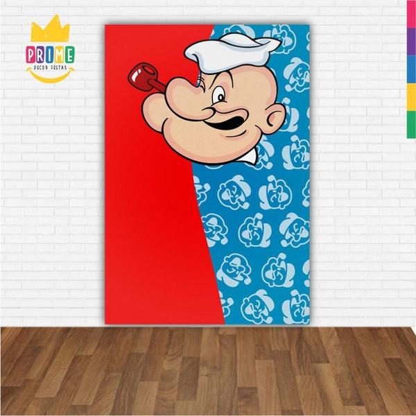 Imagem de Painel De Festa Retangular 3D Popeye Casadinho 1,50M X 2,20