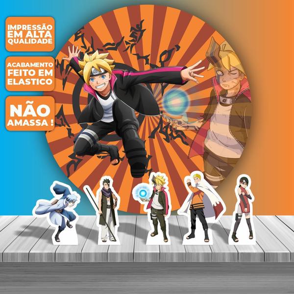 Imagem de Painel de Festa Sublimado 3D Kit + Display de Mesa Boruto