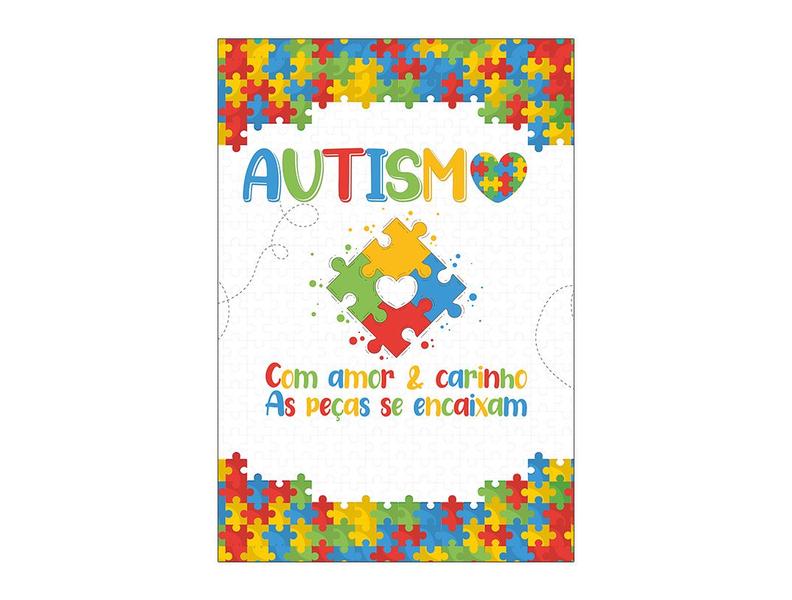 Imagem de Painel De Festa Vertical 1,50 x 2,20 - Autismo Quebra Cabeça Colorido 001