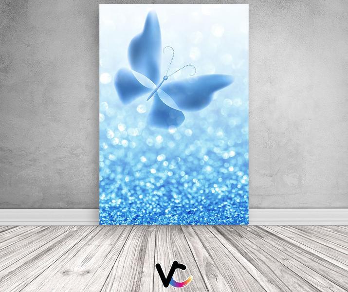 Imagem de Painel De Festa Vertical 1,50 x 2,20 - Borboleta Brilhante Azul 001