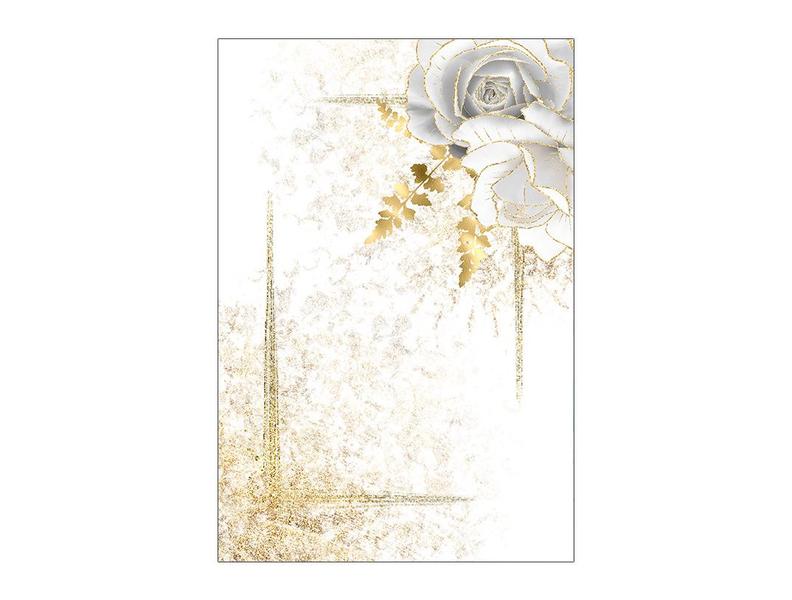 Imagem de Painel De Festa Vertical 1,50 x 2,20 - Dourado com Flores Brancas 060