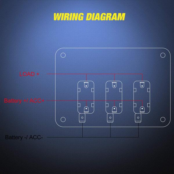 Imagem de Painel de interruptores de alternância Nilight 3 Gang 12V com luz LED 20A