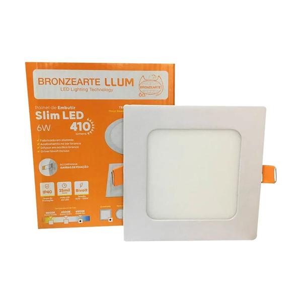 Imagem de Painel de Led 6w Embutir Quadrado Bronzearte