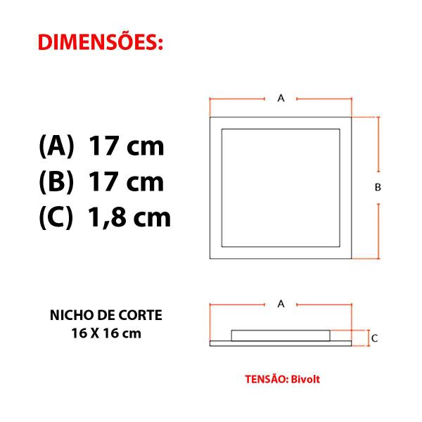 Imagem de Painel De Led Avant Pop Embutir Quadrado 12w 3000k 17cm