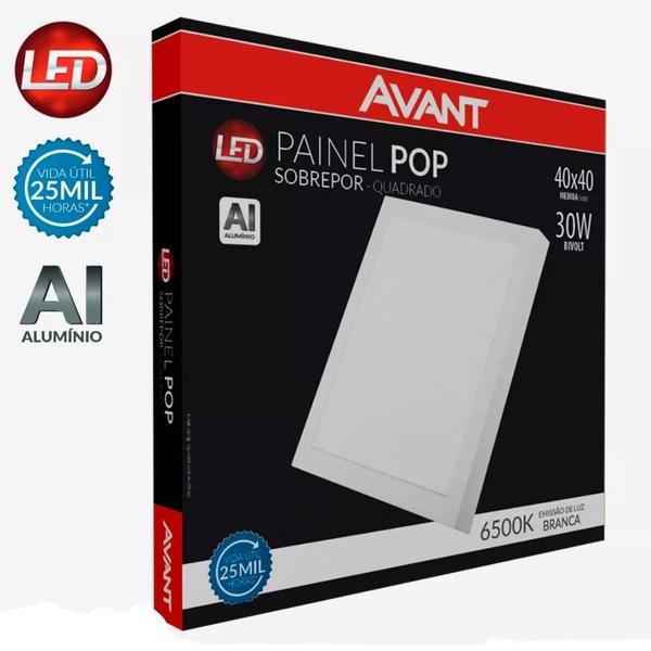 Imagem de Painel de Led Avant Quadrado Sobrepor 30w 6500k Bivolt 5 Un.