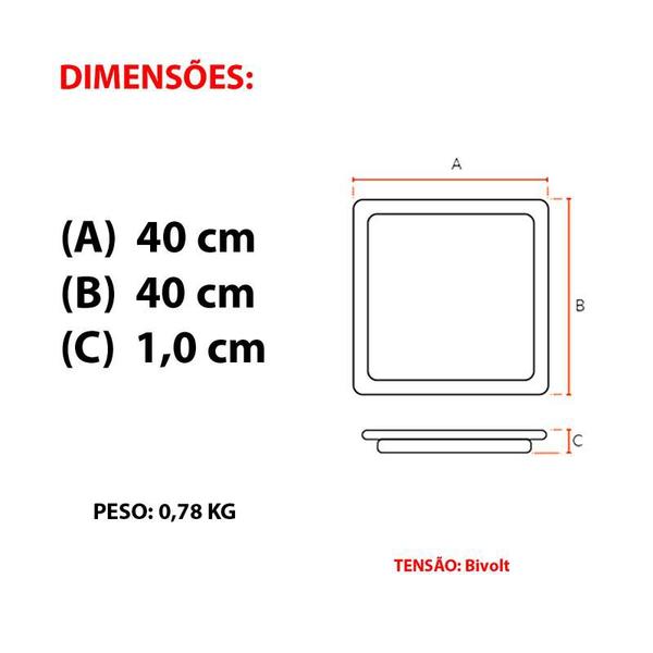 Imagem de Painel De Led Avant Slim Embutir Quadrado 30w 6500k 40cm