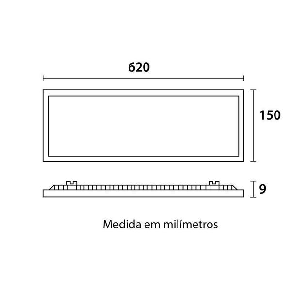 Imagem de Painel de Led Blumenau 20W Branco 1400lm Embutir 595x125mm